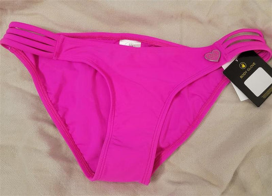 NWT Body Glove XS Smoothie Side Rider Strappy Bikini Bottoms Flamingo 117226