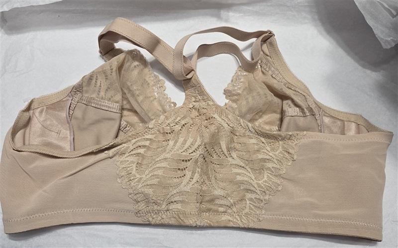 NWOT Glamorise 34B Front Close T-Back Wonderwire Bra 1246 Beige 112420