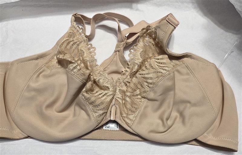 NWOT Glamorise 34B Front Close T-Back Wonderwire Bra 1246 Beige 112420