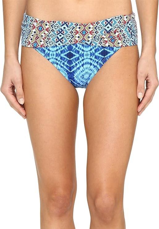 NWT Bleu Rod Beattie 10 Mykonos Fold Over Blue Bikini Bottom 117259