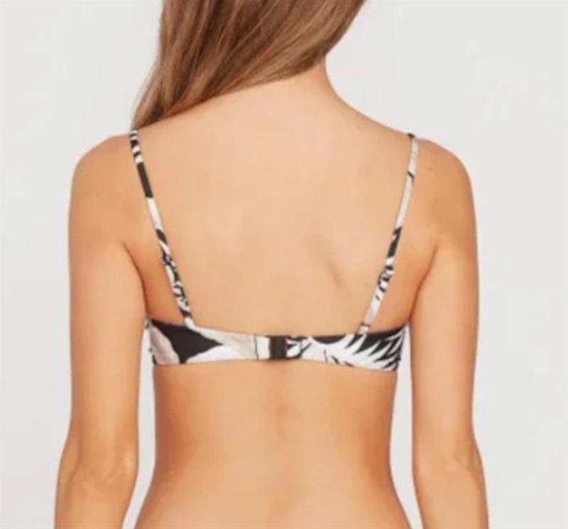 NWOT Volcom S Lip Palm Print Croplette Bikini Top 117291
