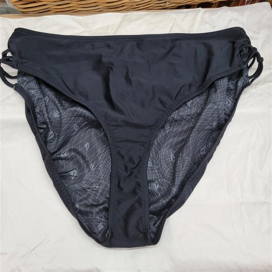 NWOT Volcom 16w Strappy Knot Side Black Bikini Swim Bottom 117314