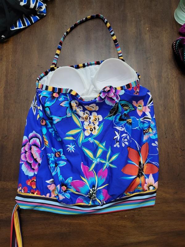 NWOT Athena 6 Floral Bandeau Swimsuit Tankini 117324