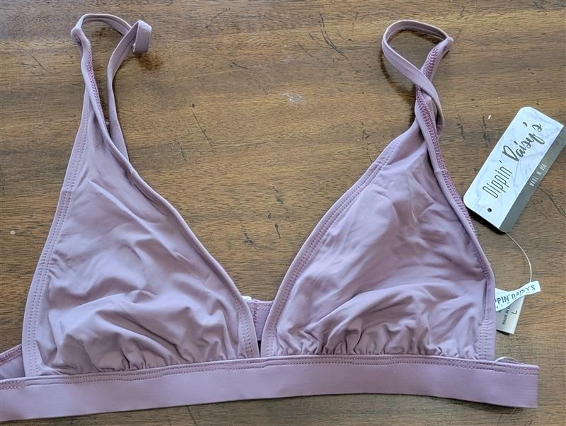 NWT Anthropologie Dippin' Daisy's L Triangle Bikini Top Purple Haze 117331