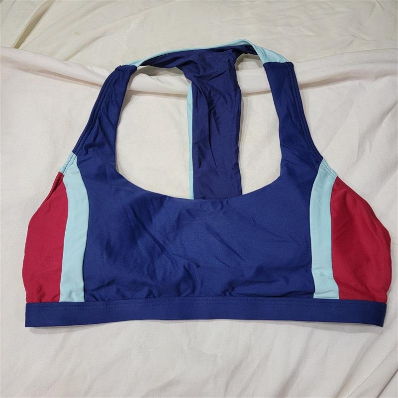 NWOT Next Athletic T Back Bikini Swim Set Blue Red 117350