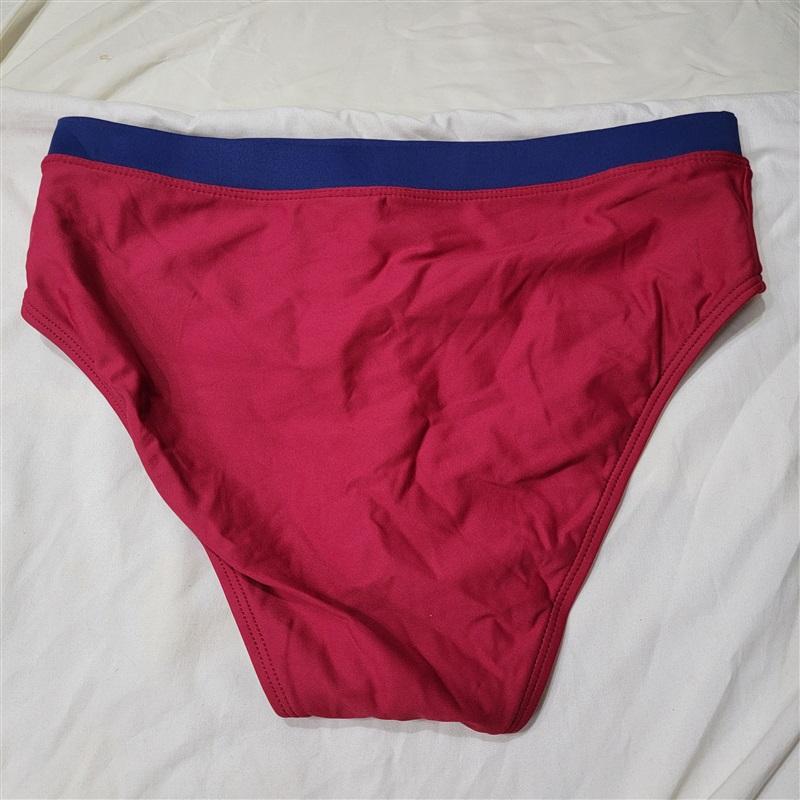 NWOT Next Athletic T Back Bikini Swim Set Blue Red 117350