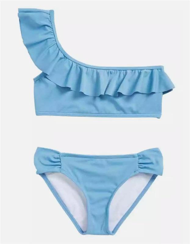 NWT BillaBong 7 Girls Sol Searcher 1 Shoulder Blue Bikini 117354