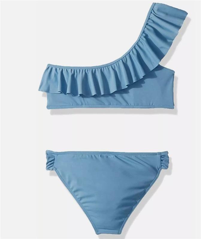 NWT BillaBong 7 Girls Sol Searcher 1 Shoulder Blue Bikini 117354