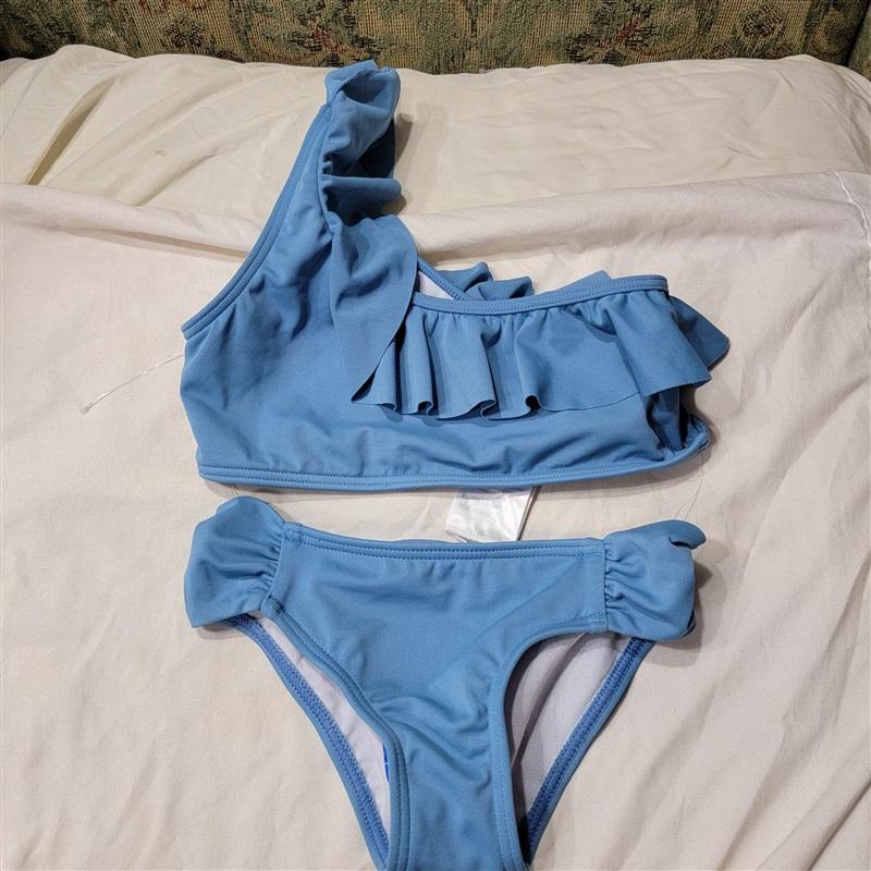 NWT BillaBong 7 Girls Sol Searcher 1 Shoulder Blue Bikini 117354