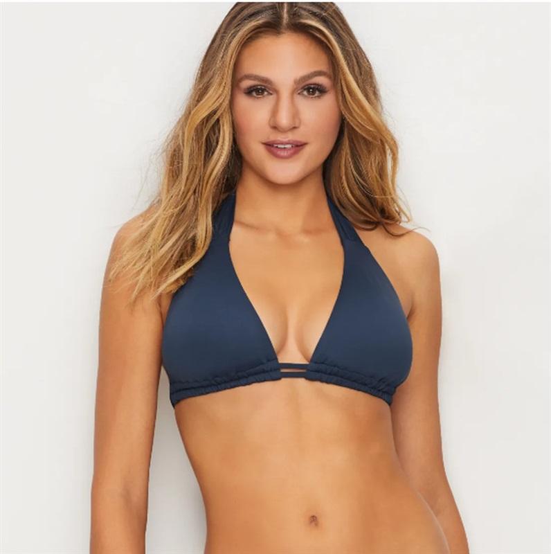 NWOT Becca Virtue L Color Code Bikini Top Triangle Bikini Swim Blue 117359