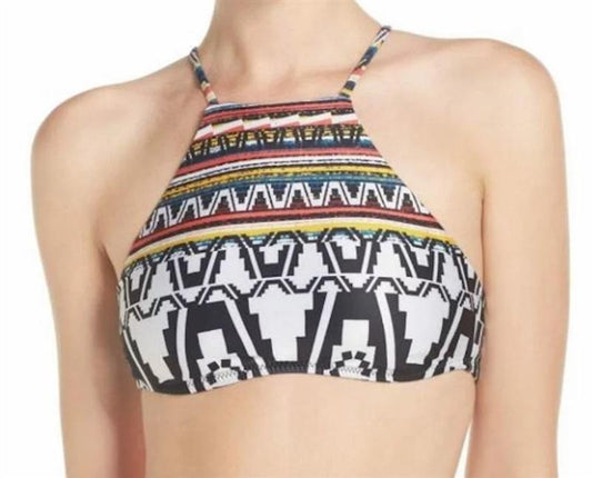 NWT Becca M Journey High Neck Halter Bikini Top Tassel Tie 117363