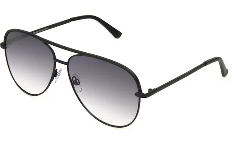 NWT Foster Grant Revlon Aviator Sunglasses Black Smoke 117373