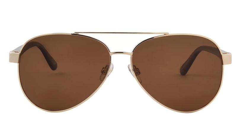NWT Foster Grant Revlon Aviator Sunglasses Gold Brown 117374