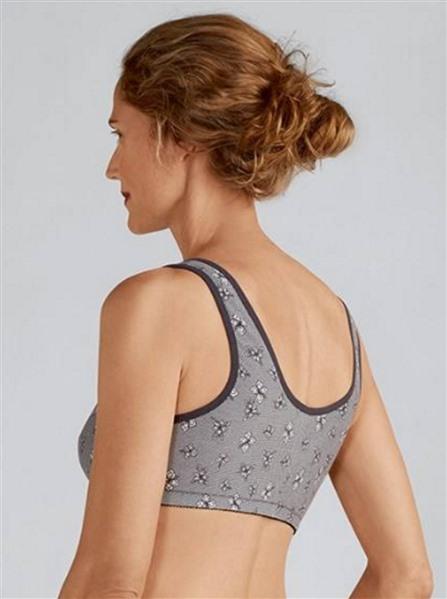 NWT Amoena SM C/D Frances 2128 Wire-Free Front Closure Bra Blue 117385