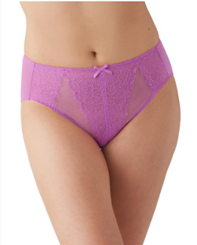 NWT Wacoal Retro Chic Brief Panty L 841186 Purple Chantilly Lace 117488