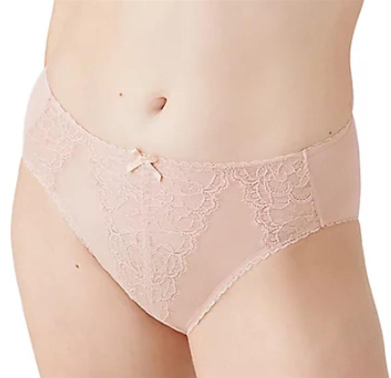 NWT Wacoal Retro Chic Brief Panty XL 841186 Rose Chantilly Lace 117490