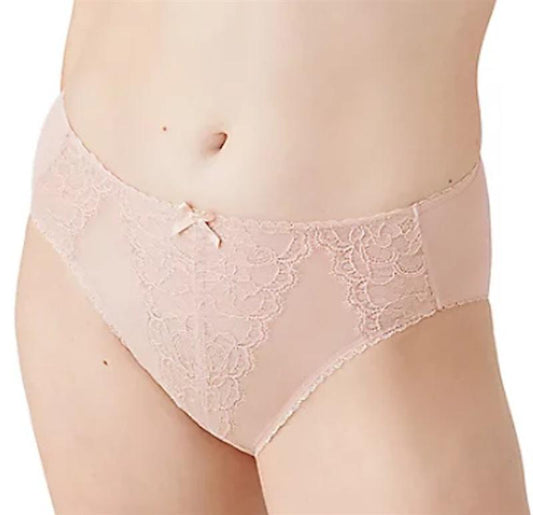 NWT Wacoal Retro Chic Brief Panty XL 841186 Rose Chantilly Lace 117490