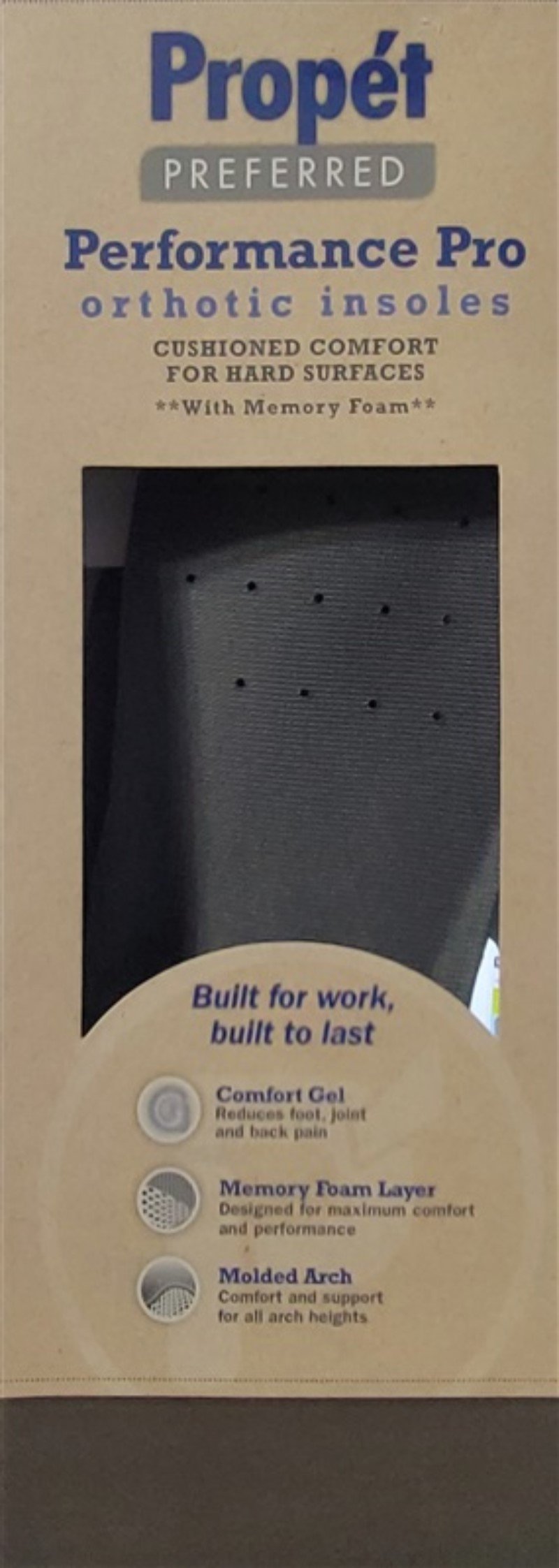 NWT Propét S Performance Orthotic Insoles Hard Surfaces Memory Foam 117494