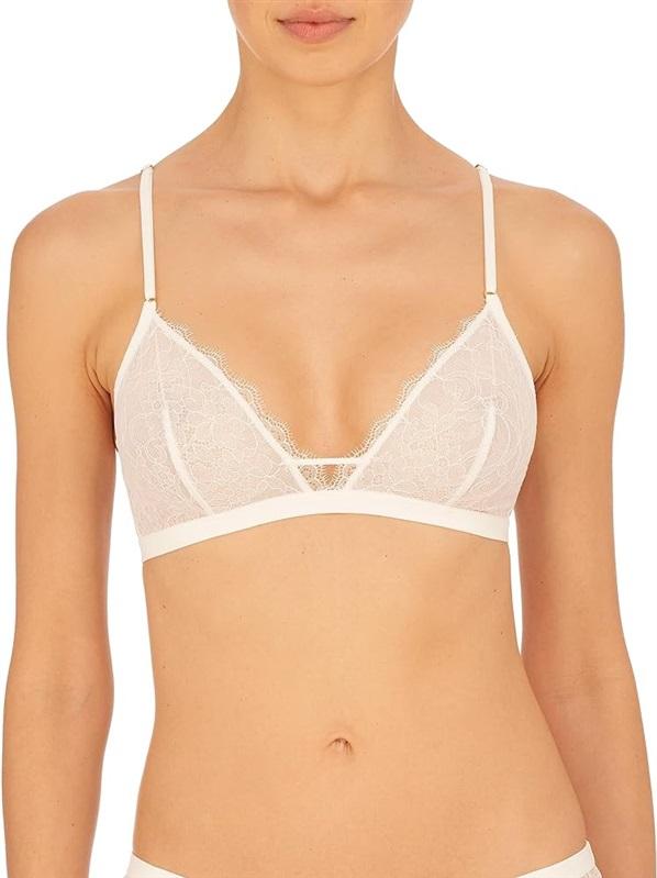NWT Natori L Gaze Eyelash Lace Bralette 725278 White 117498