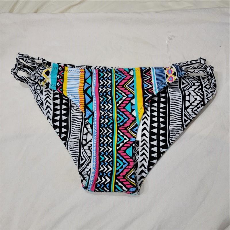 NWOT Volcom S Strappy Knot Side Reversible Black Bikini Swim Bottom 117501