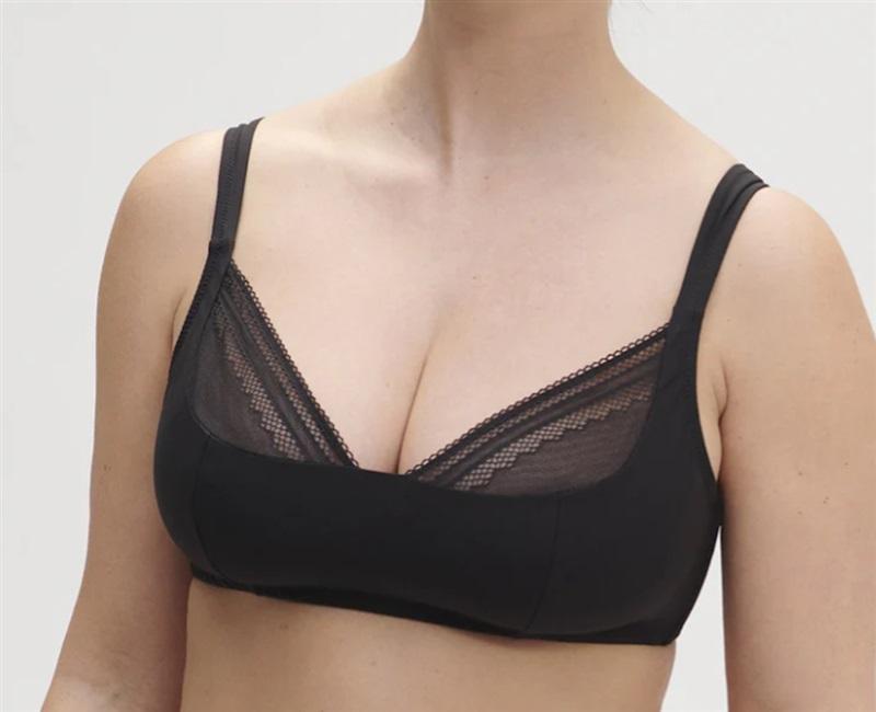 NWT Simone Perele 36E Olympe Wireless Triangle Bralette 1c5210 Black 117530