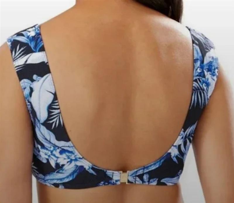NWT Tommy Bahama S Indigo Garden Tie Front Blue Bikini Swim Top 117579