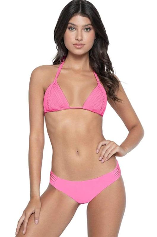 NWT Pilyq Isla Pink Topaz M Full Bikini Swim Bottom 117581