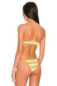 NWT L*Space S Pamela Bikini Top Swimsuit Orange Yellow 117584