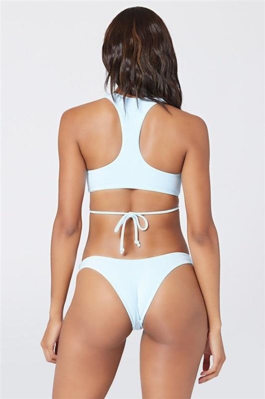 NWT L*Space L Cabana Bitsy Bikini Bottom Terry Blue 117609
