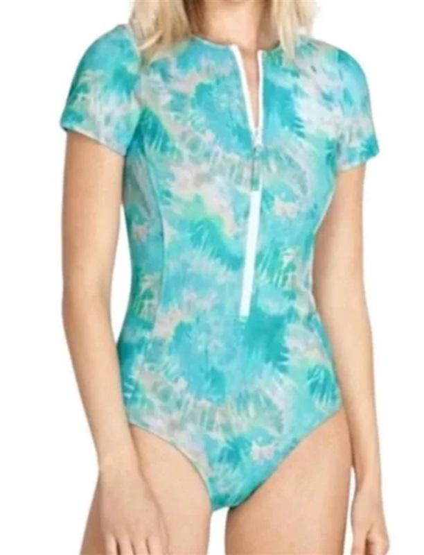 NWT Calme M Neoprene Rash Guard 1 Pc Swimsuit 117614