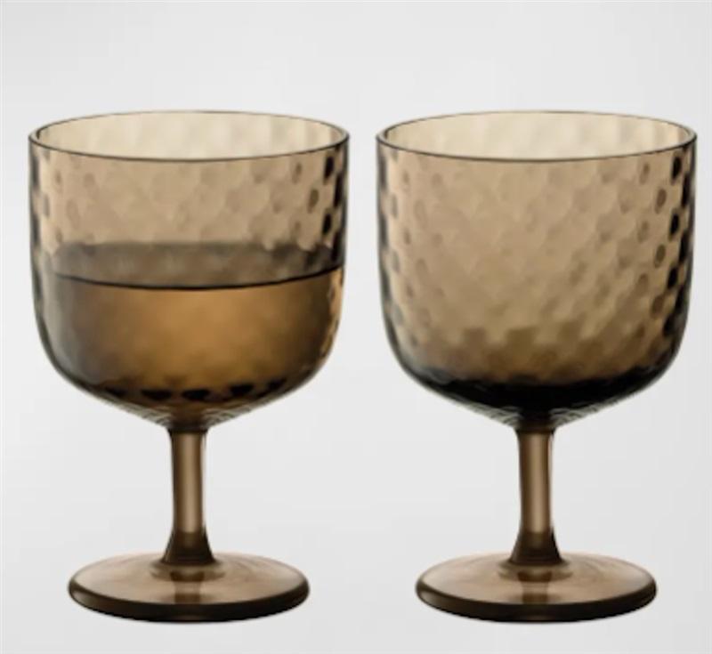 NIB LSA Dapple Brown Set/4 Goblets Wine Glass 117634