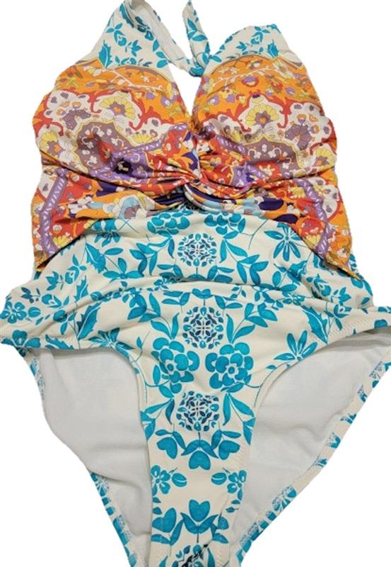 NWOT Johnny Was S Halter Floral 1 Pc Swimsuit 117642