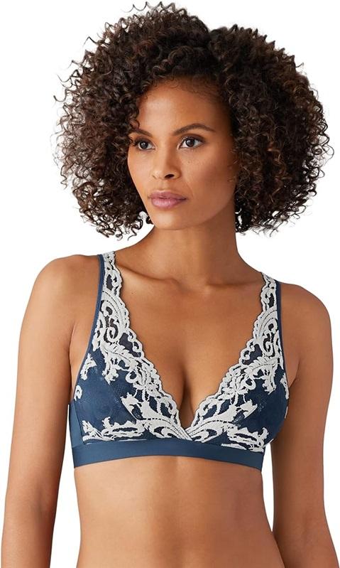 NWT Wacoal S Instant Icon Bralette 810322 DK Blue 117643