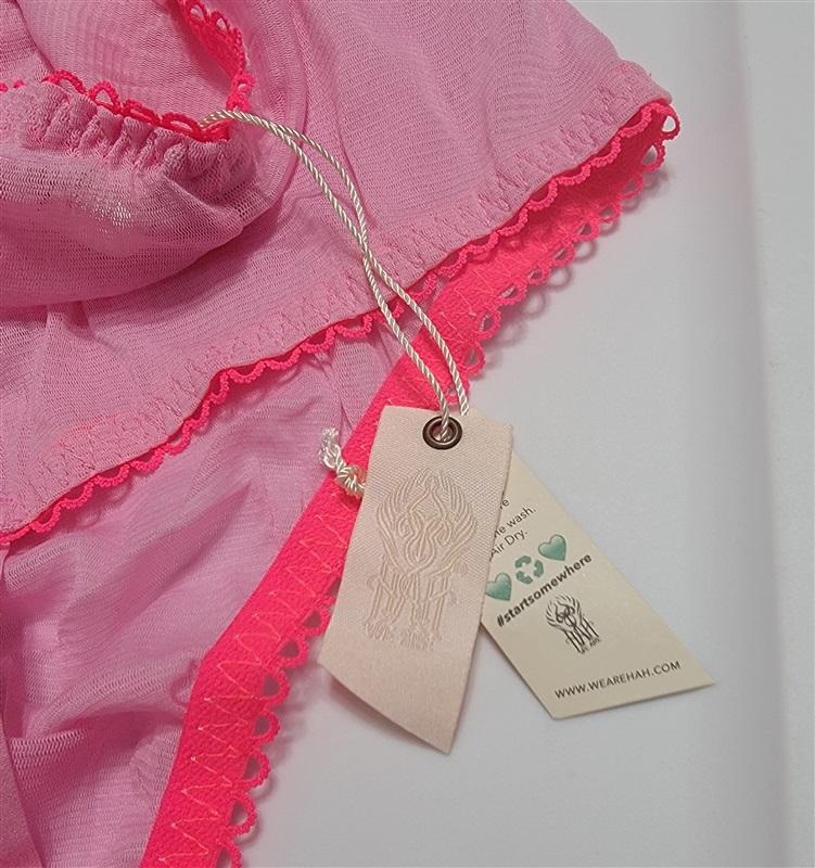 NWTD HAH Hot As Hell Intimates L Bridal lace Thong Bodysuit Pink 117661