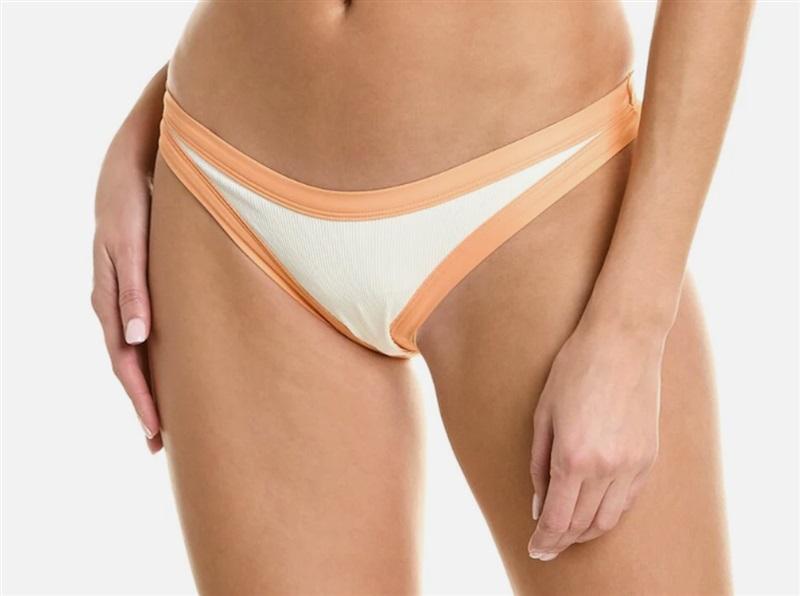 NWT L*Space S Foley Bitsy Bikini Bottom CRT Cream & Orange 117734