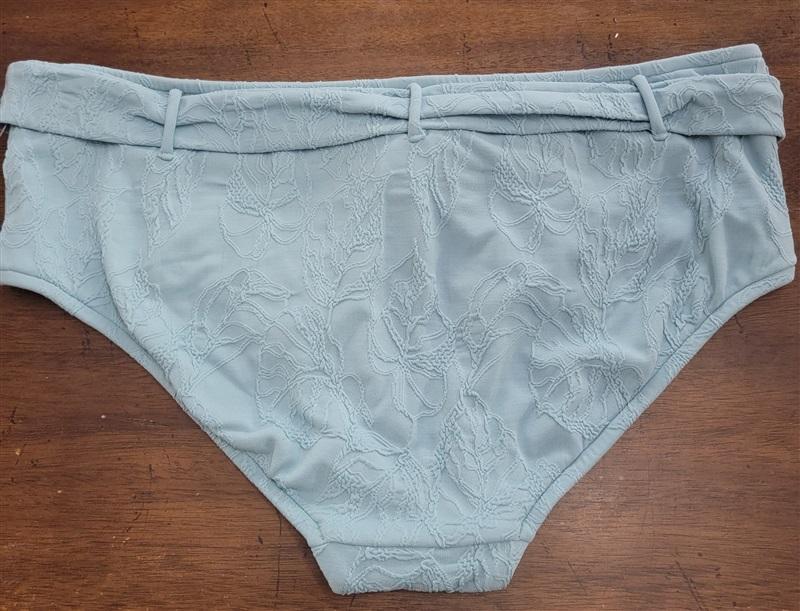 NWOT Seafolly 10 USA Palm Coast Wide Side Retro Brief Blue Nile 117753