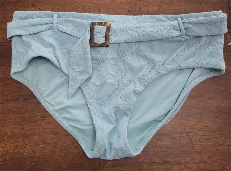 NWOT Seafolly 10 USA Palm Coast Wide Side Retro Brief Blue Nile 117753