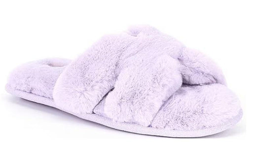 NWT Honey Dew H Band M 7-8 Plush Slippers Scuffs Purple 117768
