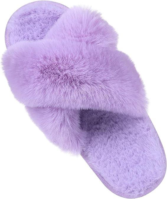 NWT Rachel Roy SM 5-6 Plush Slippers Scuffs Purple 117769