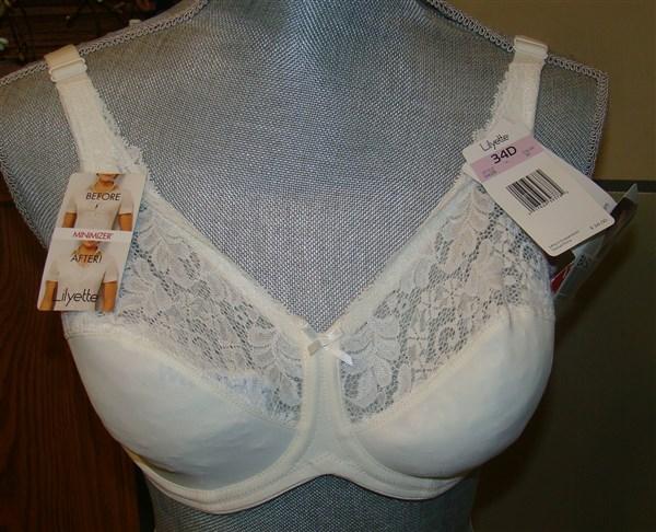 NWOT Lilyette Bra 38D Comfort Lace 0428 Underwire Minimizer White Bra 117779