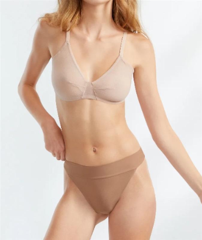 NWT TC Fine Intimates L Mesh Together Tanga Beige 117787