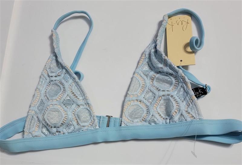 NWT Ris-k L Yacht Bella Sky Blue Lace Triangle Bikini Swim Top 117800