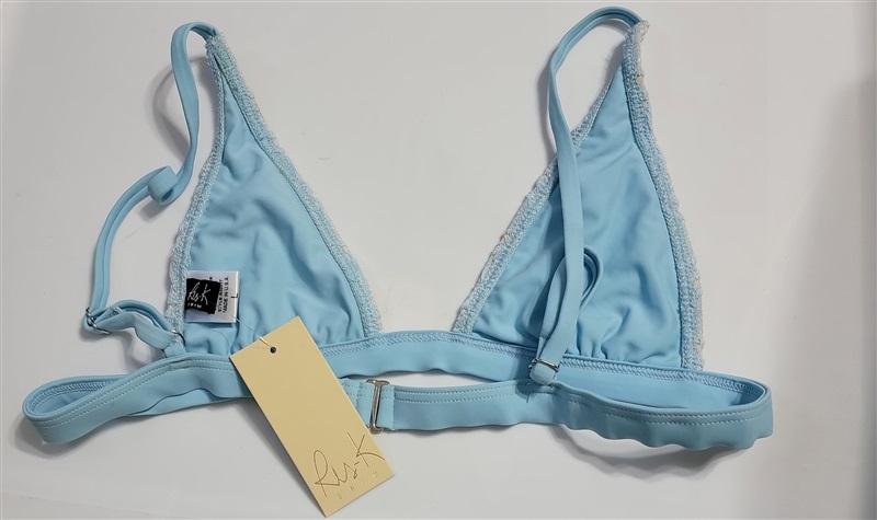 NWT Ris-k L Yacht Bella Sky Blue Lace Triangle Bikini Swim Top 117800