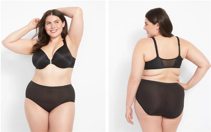 NWOT Cacique 40H Lightly Lined Black Front Close T-Shirt Bra 117837