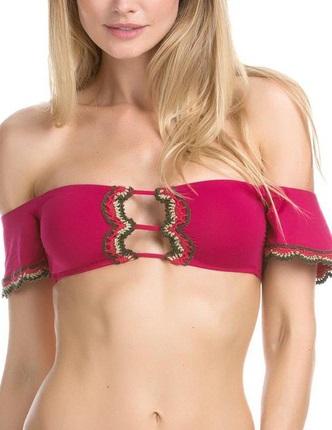 NWOT Becca S Medina Off-Shoulder Bikini Swim Top Red 117851