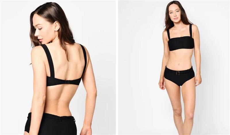 NWOT Seafolly Capri 10 USA Napolitano Dream Girl Black Bikini Top 117865