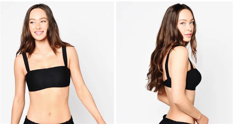 NWOT Seafolly Capri 10 USA Napolitano Dream Girl Black Bikini Top 117865
