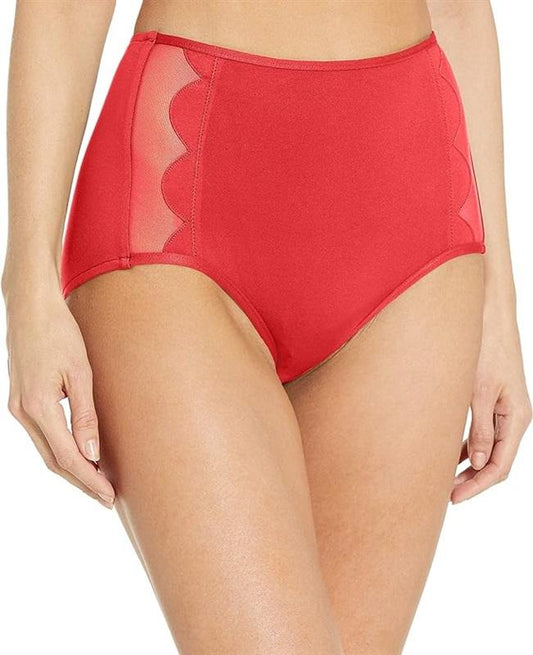 NWOT Seafolly SZ 6 USA Red Petal Edge High Waist Bikini Bottom Swimsuit 117867