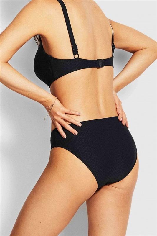 NWOT Seafolly 10 Medusa Retro Bikini Bottom Pants Black 117884