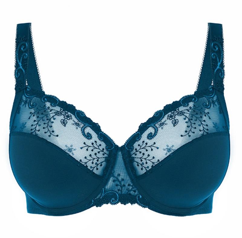 NWT Simone Perele 34F Delice Full Coverage Bra 12X320 Teal 117892